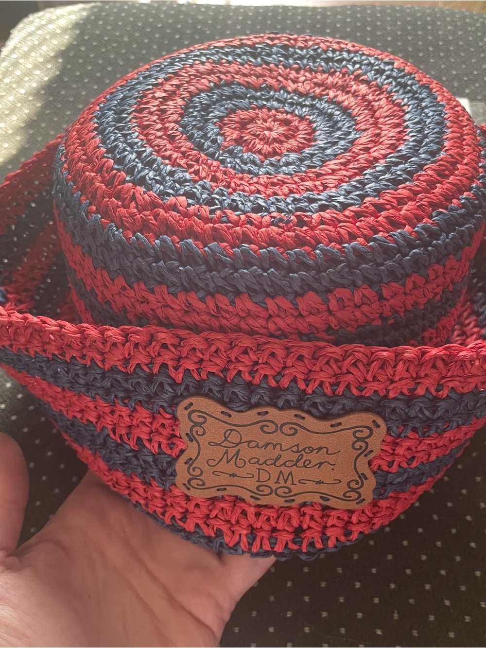 Damsom Madder raffia sailor hat nwt